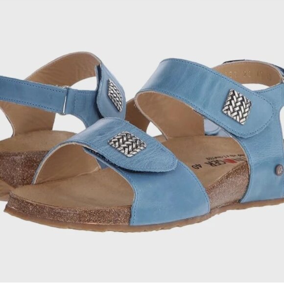 Haflinger Women's Blue BELLA Sandals Leather Cork Adjustable Size 38 7 NEW!! - Picture 8 of 8